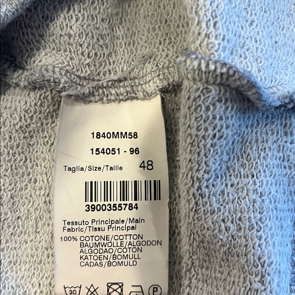 MSGM Milano Boxy Gray French Terry Short Sleeve Sweatshirt IT 48/ US M - Picture 4 of 8